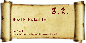 Bozik Katalin névjegykártya